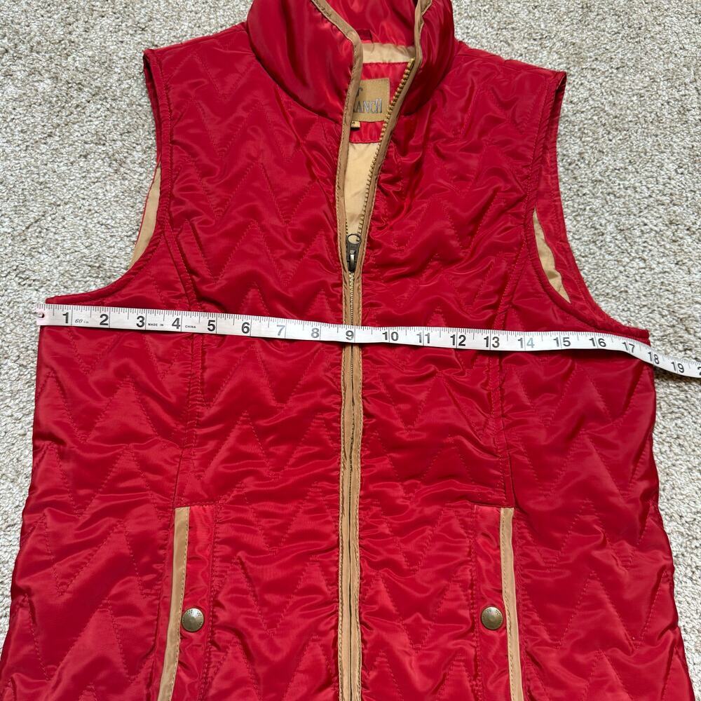 King Ranch Red Quilted Vest Size M - Picture 4 of 5